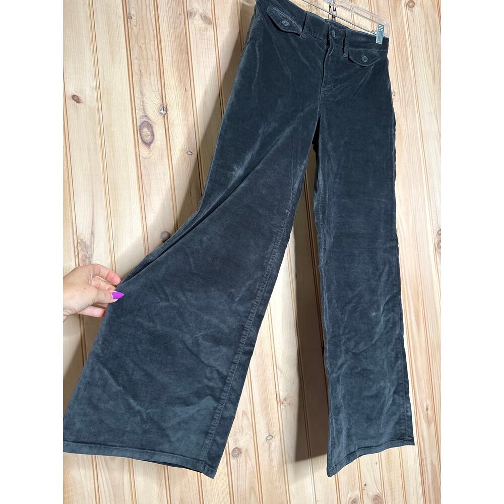 NWT J. Crew Wide Leg Trouser Pants Black Washed Velvet Soft Luxe Sz 26P Petite - Picture 4 of 8